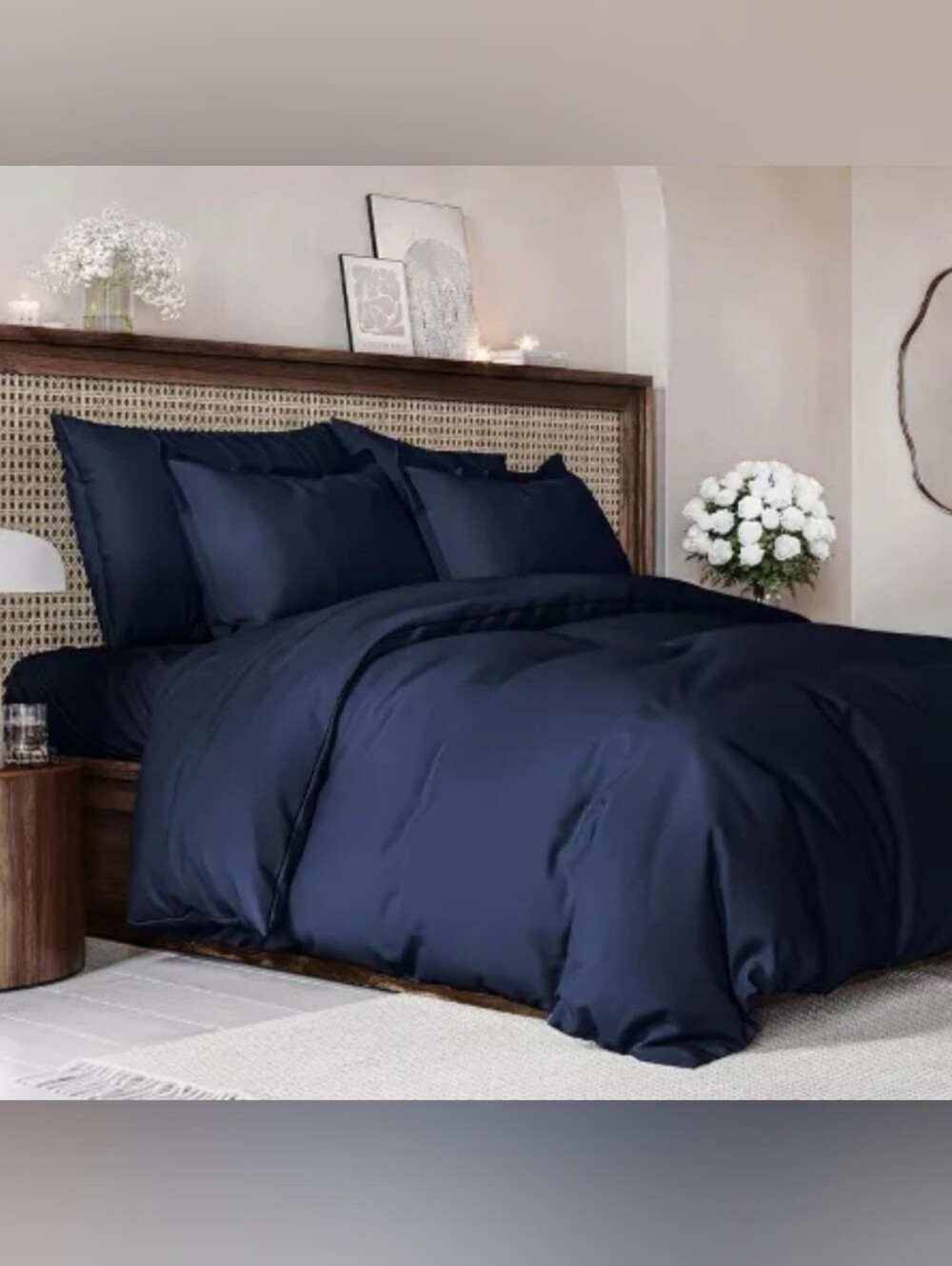 NEW CGK LINENS ULTRA SOFT MICROFIBER LUXURY QUEEN DUVET COVER SET NAVY BLUE